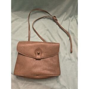 1980s Vintage Barganza Brown Genuine Leather Crossbody Bag